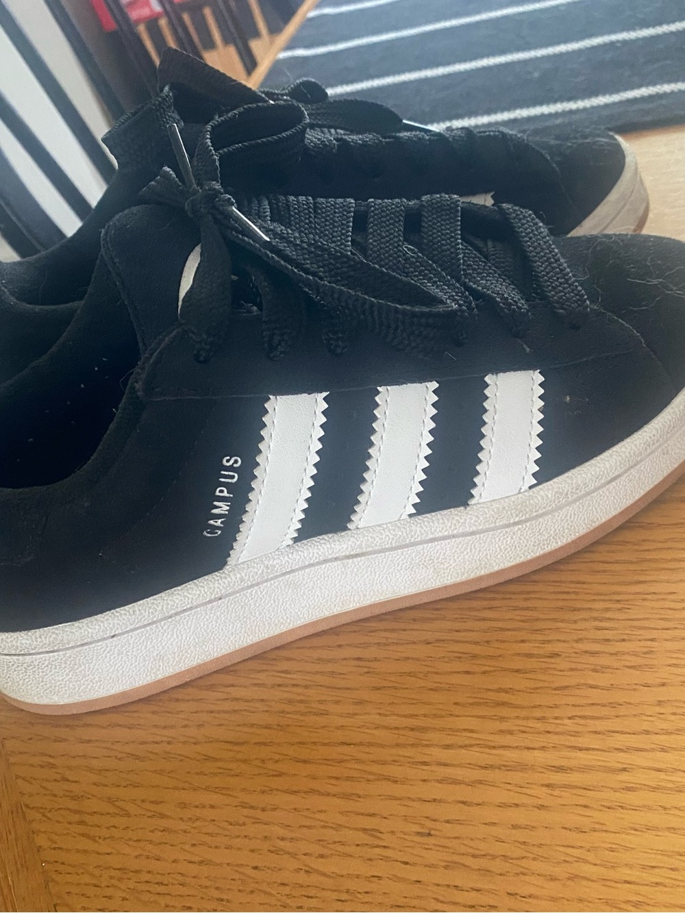 adidas Black White Campus Classic Low-Top Sneakers
